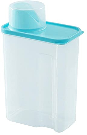 Folpus Bauernhaus-Waschpulverbehälter, Waschpulverbehälter mit Messbecher, 3L Blau