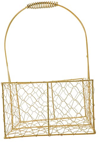 Cabilock Wedding Decorative Metal Basket Woven Storage Container with Handle for Parties Weddings Events Basket for Snacks Versatile Design