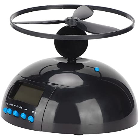Akozon Fliegender Wecker, Hubschrauber Propeller Digitaler Alarmwecker Helikopter Elektronische Uhr Mehrzweck-Run Away Fliegender Wecker für Schlafzimmer, Büro, Zuhause, Schule