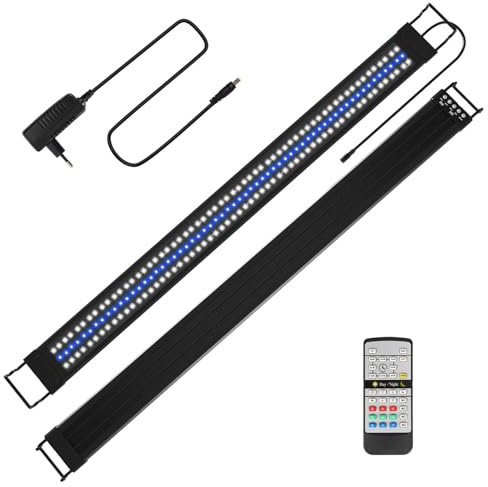 Cecaylie Illuminazione a LED per acquario, 120 cm, illuminazione per acquario, 45 W, 5 modalità, 24/7, luce per acquari d'acqua dolce da 120 – 150 cm