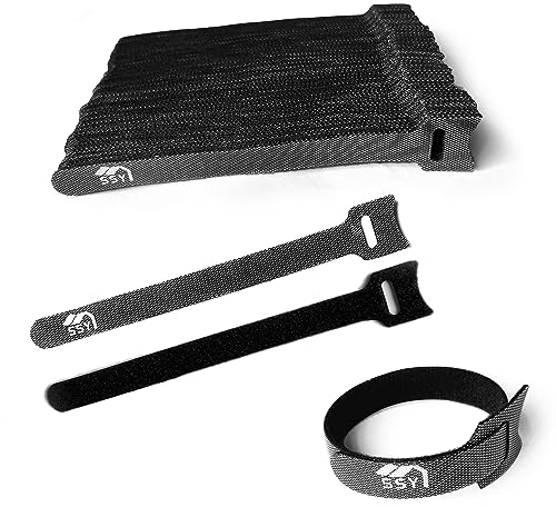 SSYR&P 100 Pezzi Fascette Riutilizzabili 150 x 12 mm,Fascette Nere,Stringicavi Regolabili,per Organizzatore Cavi in Casa e Ufficio, Adatte Anche per Giardinaggio e Fissaggio Piante.