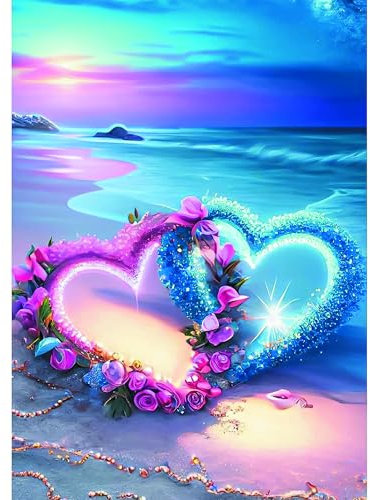 quxup 5D DIY Diamond Painting Kits für Erwachsene, Diamond Art Diamond Painting Full Drill Crystal Rhinestone Embroidery Craft Kits for Home Wall Decor Gifts (30x40 Seelengefährten)