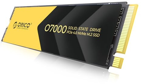 ORICO M2 SSD 4TB, NVMe SSD M.2 mit Kühlkörper, PCIe 4.0 Gen4, bis zu 7000MB/s, M.2 2280 Internal SSD für PS5, PC Desktop und Laptops-O7000