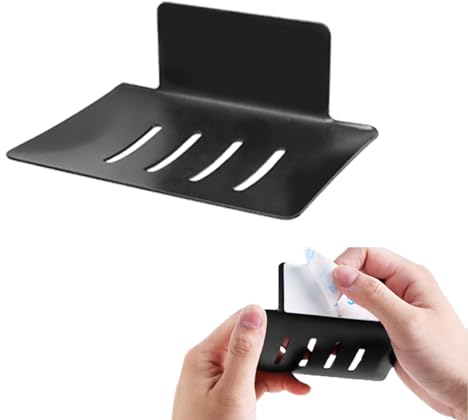 Oemmn Seifenhalter Ohne Bohren Edelstahl Selbstklebend Seifenhalter Dusche Seifenschale für Schwämme Bürsten Seife Wasserdicht und Robust Seifenablage für Badezimmer Küche Balkon