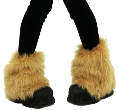 Damenkostüm, sexy Kunstpelz, warme, Flauschige Plüsch Stulpen Beinlinge/Stiefelärmel/Stiefelüberzieher für Damen Accessoire Set, Fell Stulpen