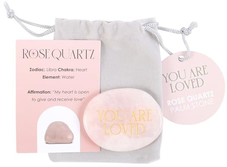 Piedra de palma de cristal de cuarzo rosa, símbolo de amor espiritual para regalo de curación de cristal, abraza la energía positiva con esta piedra preciosa de cuarzo rosa You are Loved