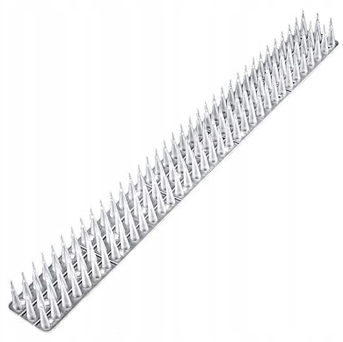 BirnePower Vogelabwehr Spikes Taubenspitzen 50 x 4,5 cm Kunststoff Höhe 3cm Tierabwehr Taubenspikes 3-reihig Vogelschutz Taubenabwehr Transparent 6 Stück 3m