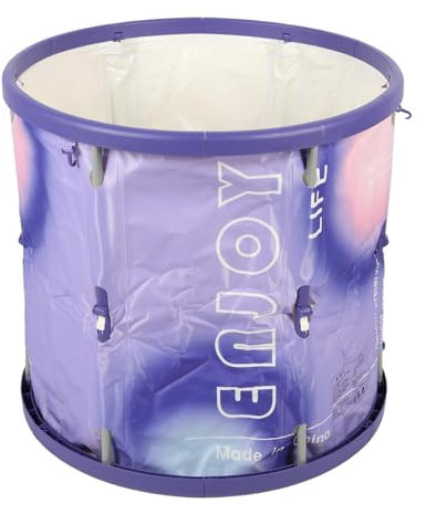 Folding Bathtub for Children, Portable Folding Bathtub Multifunctional PVC Heat Resistant for Adult Bathroom Shower Enclosure (Blue Purple)
