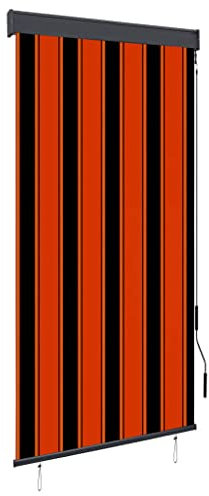 CIADAZ Außenrollo, Sonnenschutz Balkon, Senkrechtmarkise Außen, Sonnensegel Aufrollbar, Windschutz Balkon, Balkon Sichtschutz, Sonnenschutz Vorhang Terrasse, 80 x 250 cm Orange und Braun