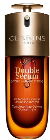 Clarins DOUBLE SERUM | Anti Aging Face Serum | Visibly Firms, Smoothes, Boosts Radiance, and Refines Pores | 24H Hydration | All Skin Types, 1.7 Fl Oz