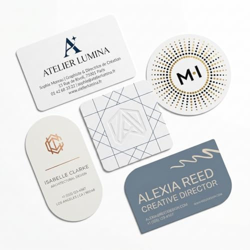 Tarjetas de visita personalizadas - 150 unidades, esquinas redondeadas, plastificado, logotipo, tarjeta digital, servicio al cliente italiano, diseño (8 x 5 cm)