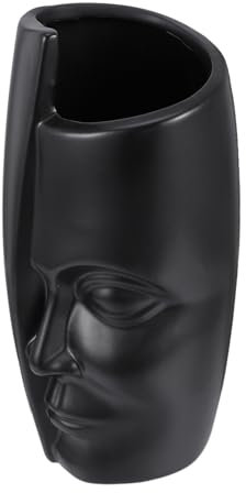IMIKEYA Gesicht Keramikvase Strauß Errötendes Gesicht Saftiger Topf Schwarze Vasen Herzstück Einer Blumenvase Vasen Mit Schwarzem Gesicht Pflanzgefäß in Menschenform Pflanzen