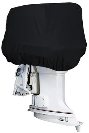 LXHZSY Außenborder Abdeckung 15-250 PS Vollaußenbordmotor-Bootsabdeckung 210D wasserdichter, kratzfester, robuster Motorschutz aus schwarzem Bootsstoff(175-250HP-Black)