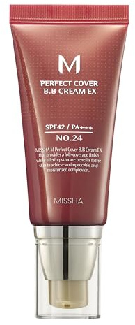 MISSHA M Perfect Cover BB Cream No.24 Cool Natural Beige - LSF 42 PA +++ 50 ml - Getönte Feuchtigkeitscreme für Gesicht mit LSF