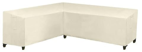 SXZAGZR Housse pour Canapé De Jardin Couvrir, Housse pour Meubles De Jardin D'extérieur, Canapé d'angle Jardin Imperméable Forme De V Housse De Protection pour Canapé (270x270x90,Beige)