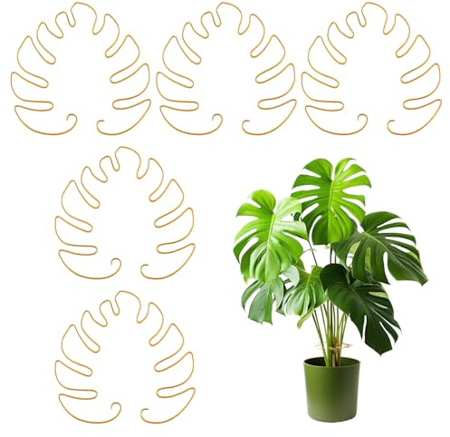 Gosknor 5pcs Plant Stem Support, Monstera Stabilizer Grapple Holder Vertical Growth Support for Climbing Plants Iron Plant Stem Holder & Trellis for Outdoor Indoor Growing