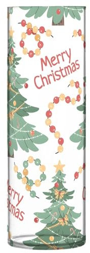 Jarrón cilíndrico decorativo para mesa, árbol de Navidad, jarrones y macetas de plástico blanco, centro de mesa personalizado, 11.8 x 3.9 pulgadas