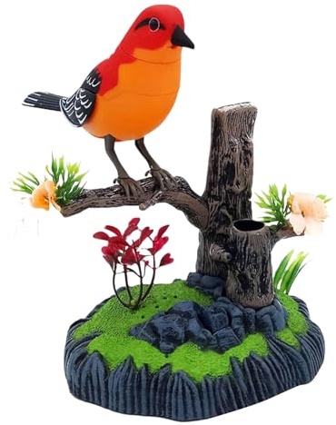 Pájaros Mascota De Simulación Juguete Decorativo de Ave Mascota Realista y | Portalápices De Escritorio Con Canto Para Niños O Adultos, Para Dormitorio, Salón, Cocina, Escuela, Navidad Y Pa