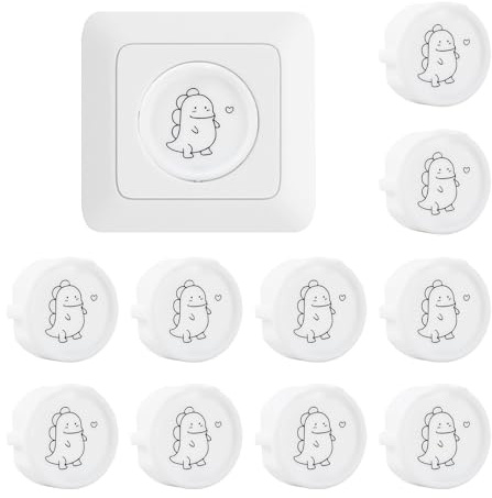 10 Pièces Cache Prise Bébé, Sécurité Enfant pour Prises, Cache-Prises Universels, Protection Contre les Chocs Électriques, Poussière et Éclaboussures, Motif Décoratif en Silicone