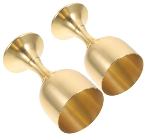 ULTECHNOVO 2 Piezas Copa Santa Comunión de Metal Vintage Elegante Copa de Cáliz para Licor Delicada para Mesa para Ceremonia Religiosa