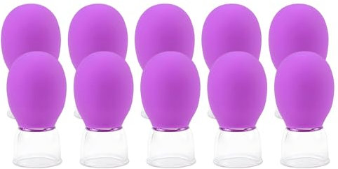 Tazze di coppettazione del silicone di vetro di aspirazione del vuoto di massaggio tazze di coppettazione di 10Pcs Set di coppettazione di vetro per il corpo del viso della gamba del braccio