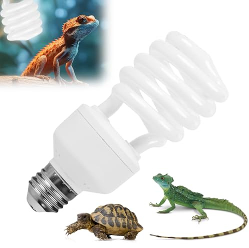 RNPKZ10.0 Reptile UVB Light Bulb, 26W 220V UVB Bulb Tortoise Reptile Light, Tropical Terrarium Lamp for Reptiles Desert Animals Lizard Chameleon Snake Improve D3 Synthesis Increase Calcium Absorption