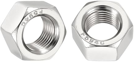 Kozelo 10pcs Hex Nuts - [3/8-24] 304 Stainless Steel 18-8 (A2-70) Hardware Nuts for Mechanical Repair & Assembly, Standard Inch Fine Thread Nut, Bright Finish, Silver | Standard Inch Hardware Metal Nuts,304 Stainless Steel,for Heavy Structural Machinery Fastening