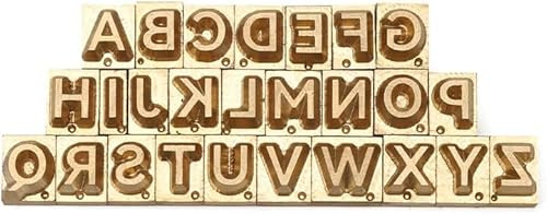 WUTA 26 Stück Messing Leder Stempel Set, Prägestempel Set für Leder, Metall & Schmuck, Zubehör für Folienprägmaschinen A-Z(Satz C)