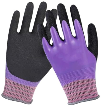 xowwyue Guantes de Seguridad para Hombres,Herramienta de Protección de Látex Elástica y Antideslizante,Guantes de Trabajo Ligeros | Para Hombres Mujeres Trabajo Fino Limpieza Cocina Cocción Jardinería
