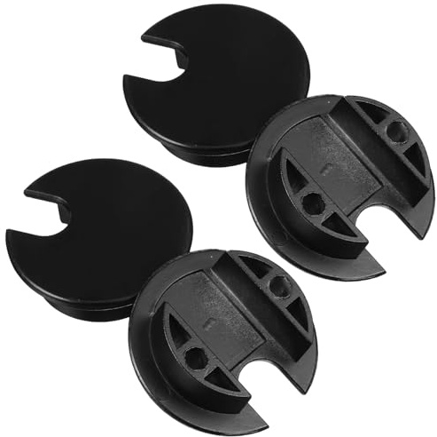 TOKIDNY Pasacables Cuadrados para Escritorio 35 MM Negro Kit 4 Piezas para Organización de Cables Oficina Cubrecables Duradero para Ordenador y Mesa de Trabajo
