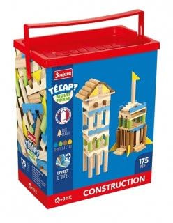 pour jeujura - Baril tecap multiform 175 Pieces en Bois Colores - planchettes, Blocs - Jeu Construction - Set Jouet Enfant avec Carte