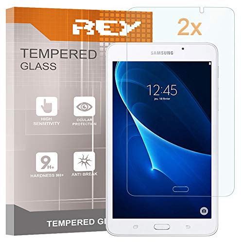REY Pack 2X Pellicola salvaschermo per Samsung Galaxy Tab A 7, Pellicole salvaschermo Vetro Temperato 9H+, di qualità Premium Tablet