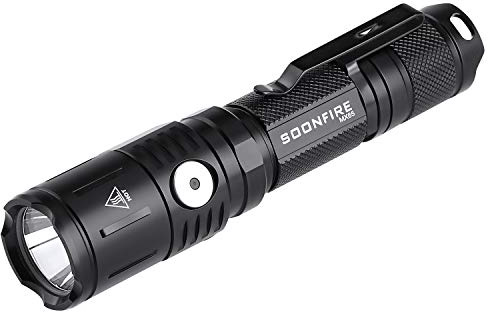soonfire MX65 Tactical Flashlight 1060 Lumens Built-in a Fast Charging Rechargeable LED Handheld Flashlights 5 Brightness Waterproof Flashlight
