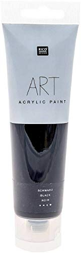 Rico Design 100 ml Art Künstlerfarbe Acrylfarbe Acrylic Paint Farbe (Schwarz)