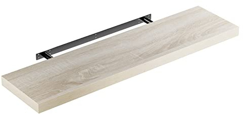 Casaria® Étagère Murale Flottante chêne 90 cm MDF Robuste Effet Flottant Support de Fixation Inclus étagère Bois