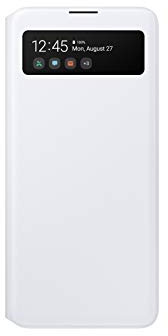 Samsung S View Smartphone Cover EF-EA515 für Galaxy A51, Handy-Hülle, stoßfest, Schutz Case, integriertes Sichtfenster weiß - 6.5 Zoll