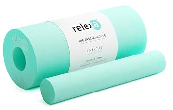 Relexa Faszienrolle 2in1 - Ideal Zur Massage Bei Rückenschmerzen & Als | Ergänzung Zum Fitness-Training - Angenehmes Material & Recyclebar - Türkis