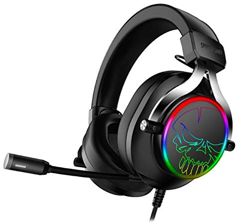 SPIRIT OF GAMER – XPERT H600 - Casque Gaming USB PC Son 7.1 Virtual Surround - LED RGB - Noir - Micro à reduction de bruit- Structure Aluminium – Compatible PS5 / XBOX X / PS4 / XBOX ONE
