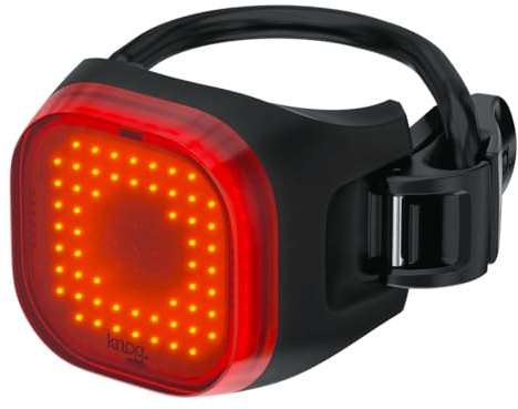 Knog Blinder Mini Rear Bike Light - Compact USB Rechargeable Bike Tail Light, 30 Lumen COB LED, 8 Flash Modes, Ultralight 17g, IP67 Waterproof, 300m Visibility, 30-Hour Runtime, Square