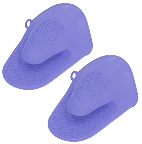 HERCHR Silicone Cooking Pinch Grips Oven Mitts,2Pcs Silicone Oven Mitts Heat Resistant, Silicone Potholders for Kitchen,Cooking Pinch Mitts(purple)