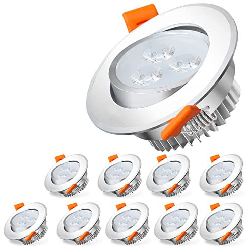 Sonnewelt LED spot Einbaustrahler 230V 10 Stück x 3W warmweiß LED deckenleuchte Spots schwenkbar energieeffizient Deckenspots flach Einbauleuchten fr Badezimmer Kche Wohnzimmer Korridor