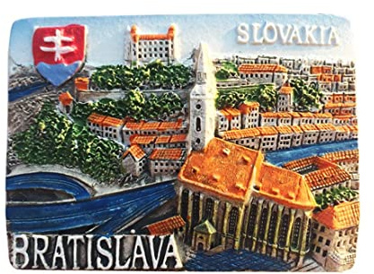 Bratislava - Magnete da frigorifero, souvenir da viaggio, 3D, decorazione magnetica per frigorifero, dipinta a mano, collezione artigianale