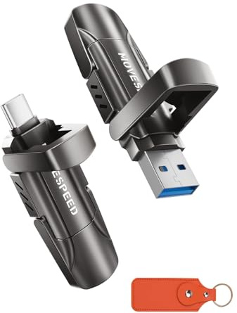 MOVE SPEED Unidad flash de estado sólido de 256 GB USB 3.2 1000 MB/s de alta velocidad tipo C unidad USB Gen 2 unidad de pulgar Visita The MOVE SPEED S