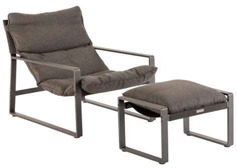 Hespéride - Garten-Relaxsessel LAMBINIO Graphit - Epoxidbeschichtetes Aluminium - Dunkelgrau/Graphit