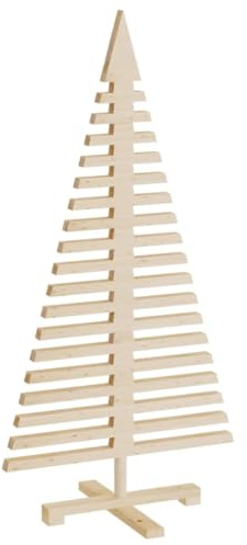 vidaXL Albero di Natale Decorativo in Legno 120 cm Legno Massello Pino, Albero di Natale Decorativo, Albero Natalizio Decorativo, Albero Natalizio
