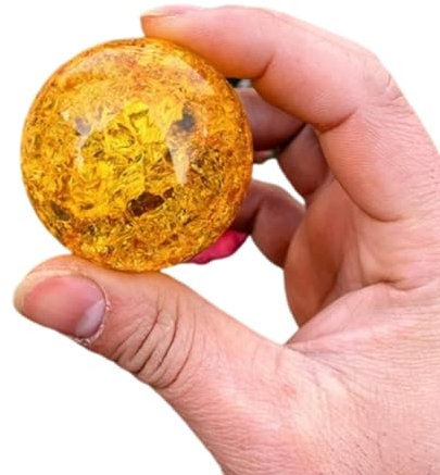 VIDECOR Bola de Cristal Feng Shui Fuente de Agua Bonsai Esfera de Vidrio Bola de Grieta de Hielo Decoración del Jardín del Hogar Adornos Esfera Agrietada Bolas Decorativas 1.96 Pulgadas,C