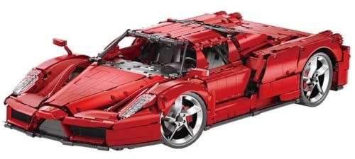 Technik Auto für Ferrari Enzo, 1:8 Groß Auto Modellbausatz, 4301 Teile MOC Klemmbausteine Rennauto Modell Set, Automodell Sammlerstück Geschenk für Autofans, Keine Originalverpackung