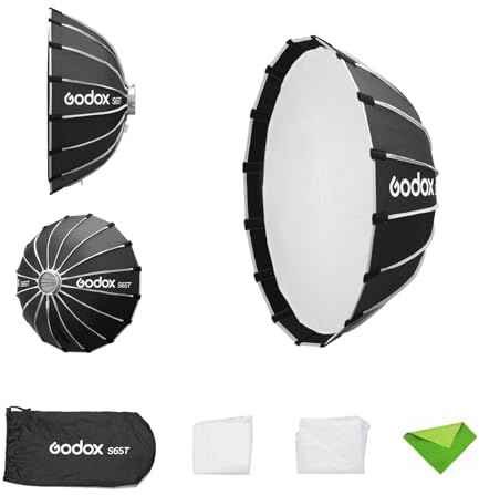 Godox S65T 65 cm/25,6 Pouces Boîte à lumière Parapluie, Support Bowens à dégagement Rapide, réflecteur diffuseur de lumière pour Godox SL60, SL150, SZ300R, SK400II, AD600BM, AD400Pro, etc.