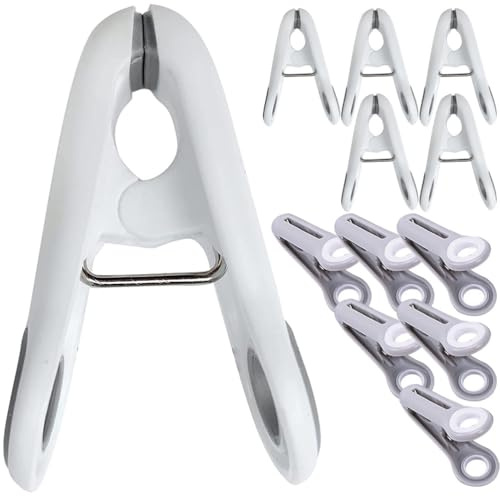 AOKWAWALIY Mollette Da Bucato Antivento 12 Pezzi Clip Multiuso 2.56 Pollici Per Vestiti Trapunte Sciarpe Asciugamani Clip Di Vestiti Compatte Per Uso Domestico E Viaggi