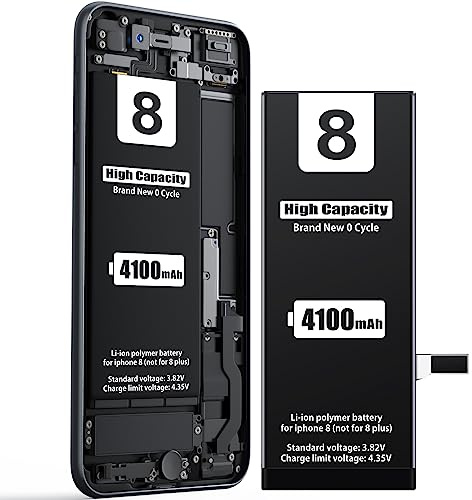 4100mAh Akku für iPhone 8, EMNT Neuer 0-Zyklus Höhere Kapazität Li-ion Ersatz Akku für Modell A1863 A1905 A1906 mit Komplett Professionelle Reparaturwerkzeuge und Anweisungen